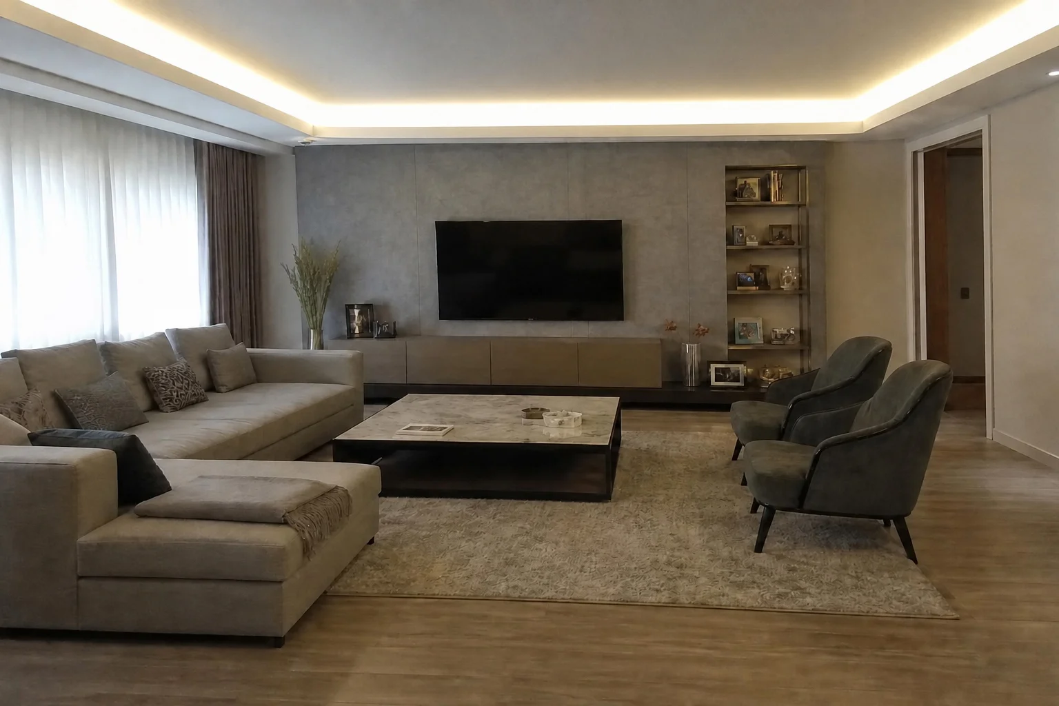Original: average smartphone photo of a living room